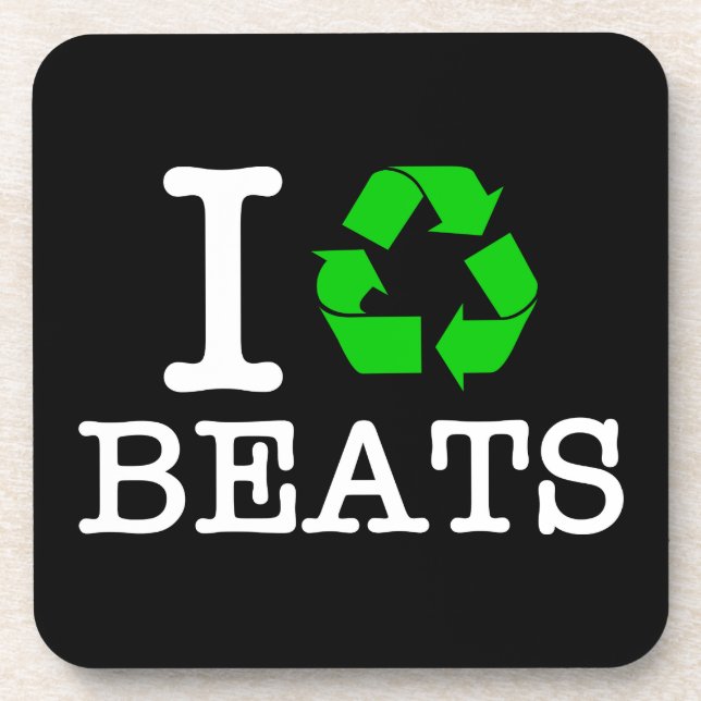 Ich recycel Beats Untersetzer (Vorderseite)