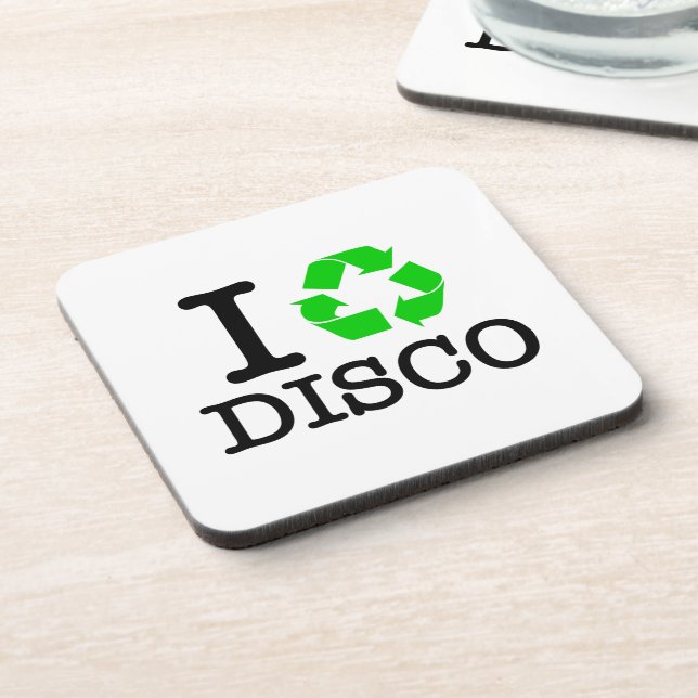 Ich recycel Disco Getränkeuntersetzer (Linke Seite)