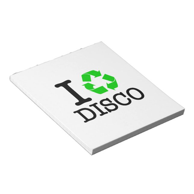 Ich recycel Disco Notizblock (angewinkelt)