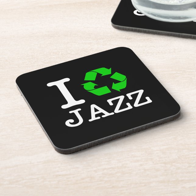 Ich recycel Jazz Getränkeuntersetzer (Linke Seite)