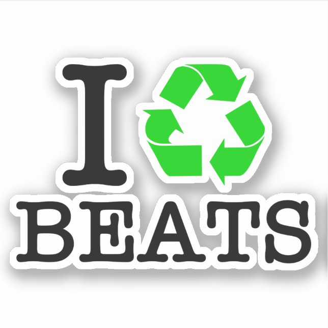 Ich Recycelte Beats Aufkleber (Vorderseite)