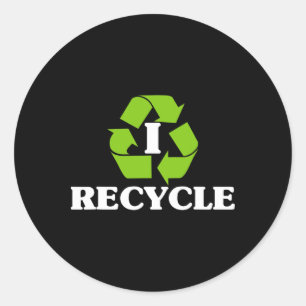 Ich Recycelte Earth Day Recycelnd mit Gerecycelt S Runder Aufkleber