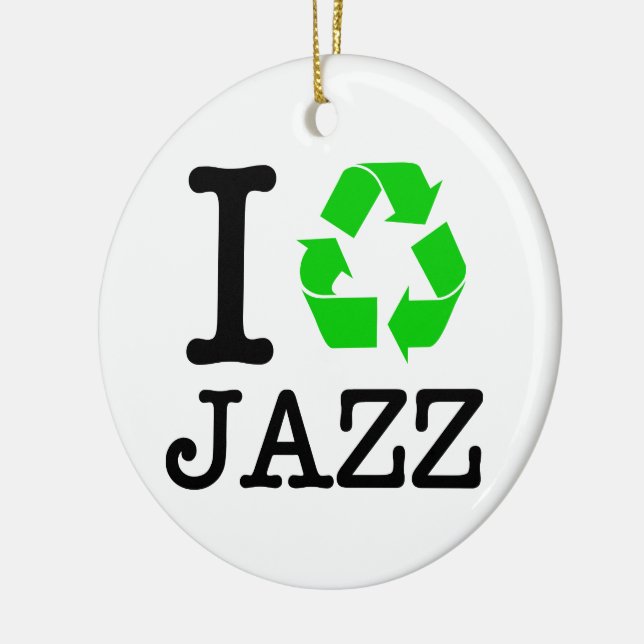 Ich Recycelte Jazz Keramik Ornament (Links)