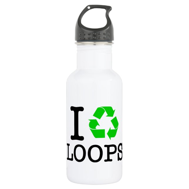 Ich Recycelte Loops Edelstahlflasche (Vorderseite)