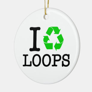 Ich Recycelte Loops Keramikornament