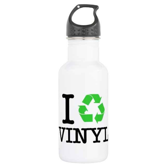 Ich Recycelte Vinyl Edelstahlflasche (Vorderseite)