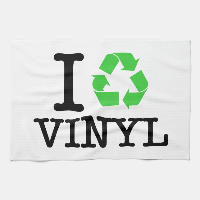 Ich Recycelte Vinyl Geschirrtuch (Horizontal)
