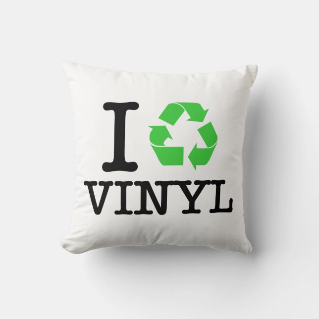 Ich Recycelte Vinyl Kissen (Vorderseite)