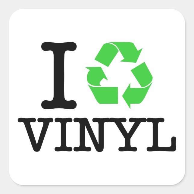 Ich Recycelte Vinyl Quadratischer Aufkleber (Vorderseite)