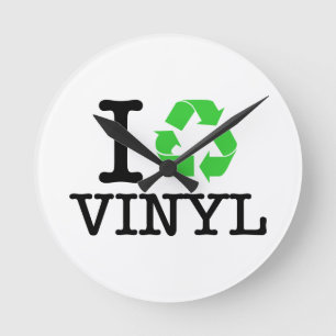 Ich Recycelte Vinyl Runde Wanduhr