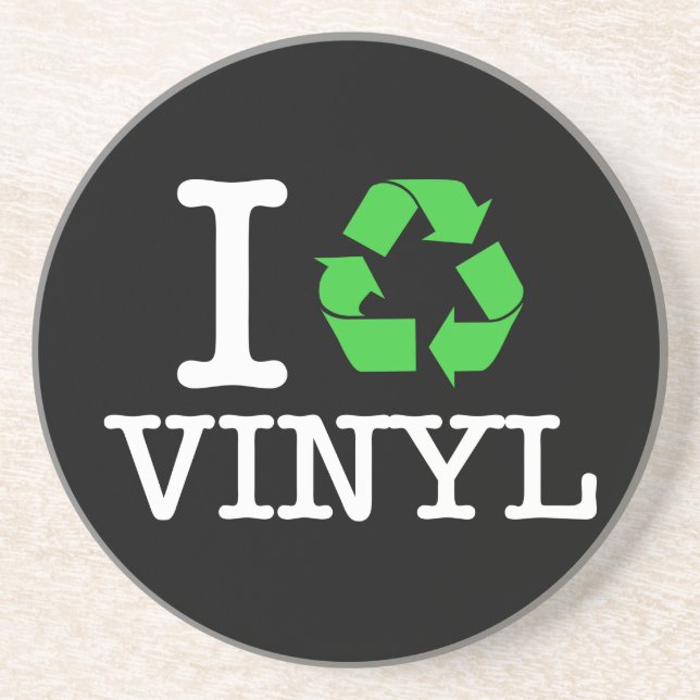 Ich Recycelte Vinyl Sandstein Untersetzer (Vorne)
