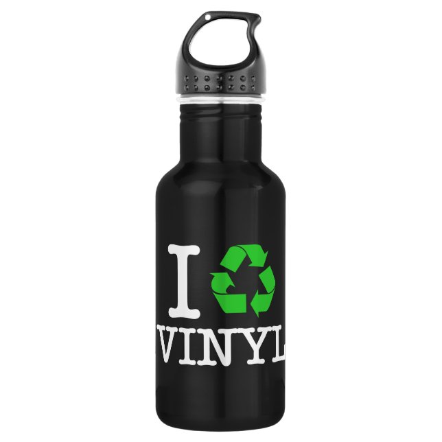 Ich Recycelte Vinyl Trinkflasche (Vorderseite)