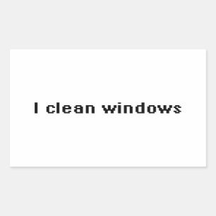 Ich reinige Fenster Rechteckiger Aufkleber