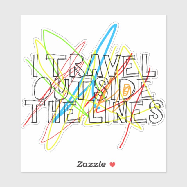 Ich reise außerhalb des Linienaufklebers Aufkleber (Blatt)