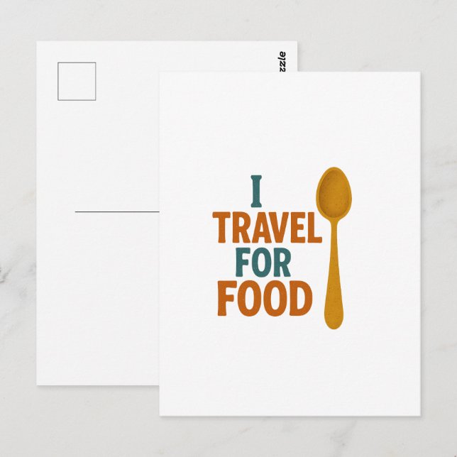 Ich reise für Lebensmittel - Vintages Spoon-Abente Postkarte (Vorne/Hinten)