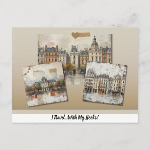 Ich Reise...Mit Meinen Büchern! Postkarte