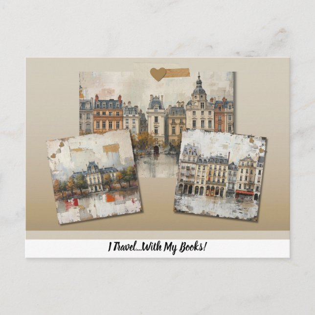 Ich Reise...Mit Meinen Büchern! Postkarte (Vorderseite)