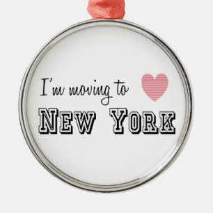 Ich reise nach New York Silbernes Ornament