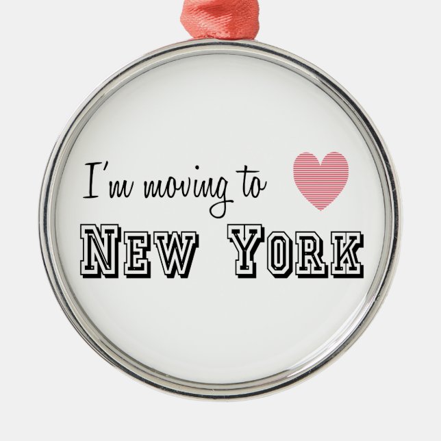 Ich reise nach New York Silbernes Ornament (Vorne)