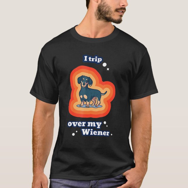 Ich reise über meine Weiner Hund-Dackel T-Shirt (Vorderseite)