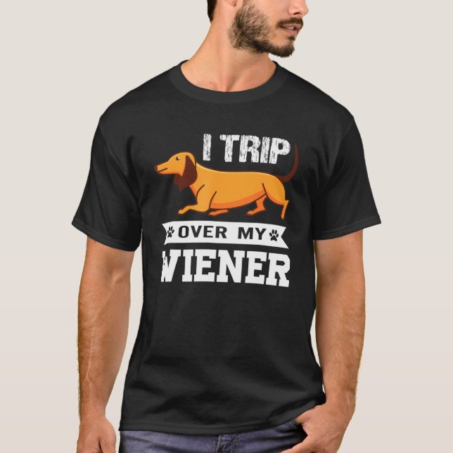 Ich reise über meinen Weiner Dackel Dackel Hund T-Shirt (Vorderseite)
