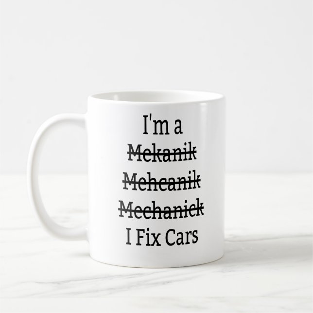 Ich repariere Autos Kaffeetasse (Links)