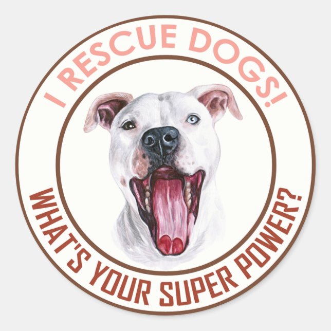 ICH RESKUTIERE HUNDE! RUNDER AUFKLEBER (Vorderseite)