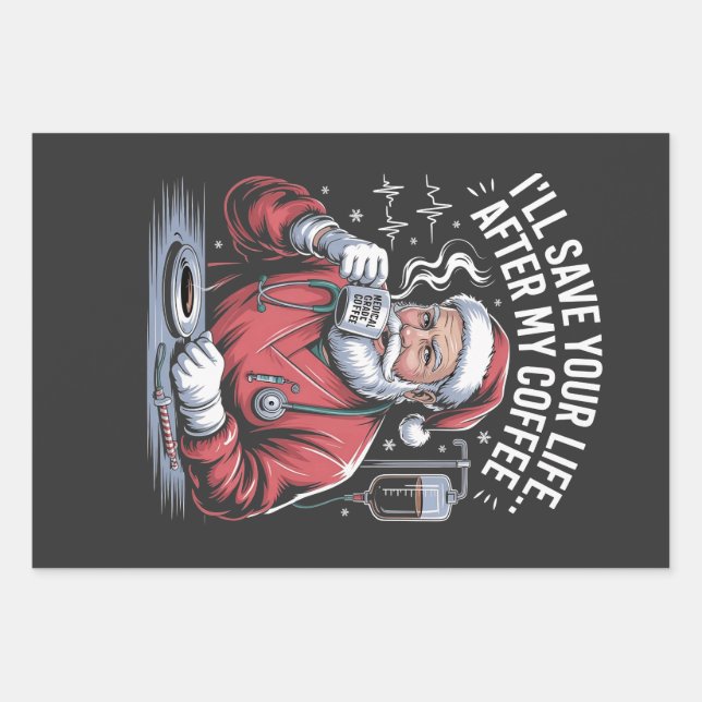 Ich Rett dein Leben nach meinem Kaffeehaus Geschenkpapier Set (Vorderseite)