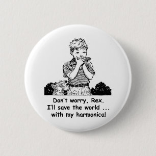 Ich rette die Welt… mit meiner Harmonika! Button