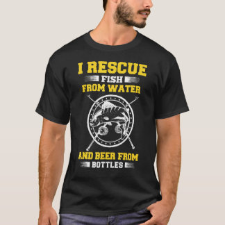 Ich rette Fische aus dem Wasser und Bier aus Flasc T-Shirt
