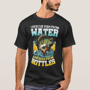 Ich rette Fische aus dem Wasser und Bier aus Flasc T-Shirt