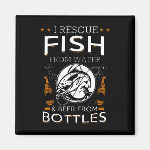 Ich rette Fische aus Wasser und Bier aus Flaschen  Magnet