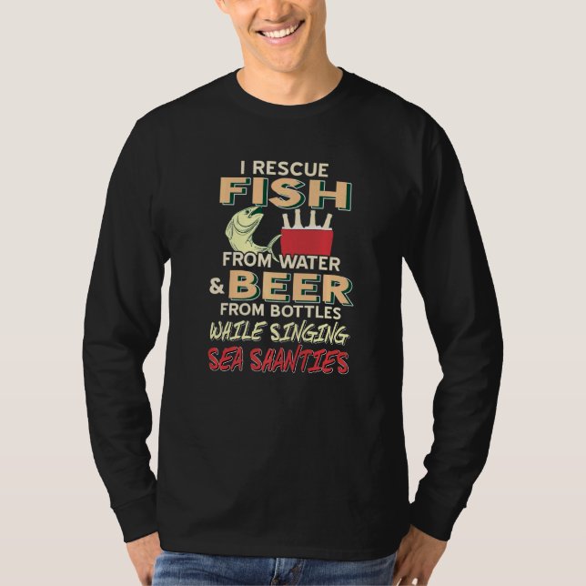 Ich rette Fische aus Wasser und Bier aus Flaschen, T-Shirt (Vorderseite)