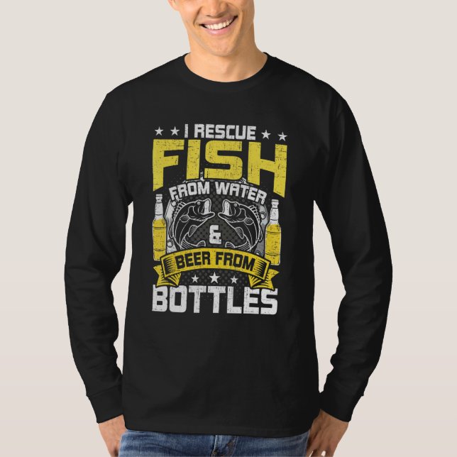 Ich rette Fische von Wasserbier von Flaschengängen T-Shirt (Vorderseite)