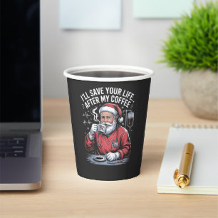 Ich rette Ihr Leben nach meinem Kaffee-Weihnachtsm Pappbecher
