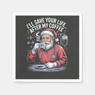 Ich rette Ihr Leben nach meinem Kaffee-Weihnachtsm Serviette