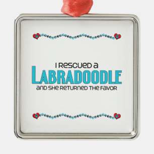 Ich rettete eine Labradoodle (weibliche) Silbernes Ornament