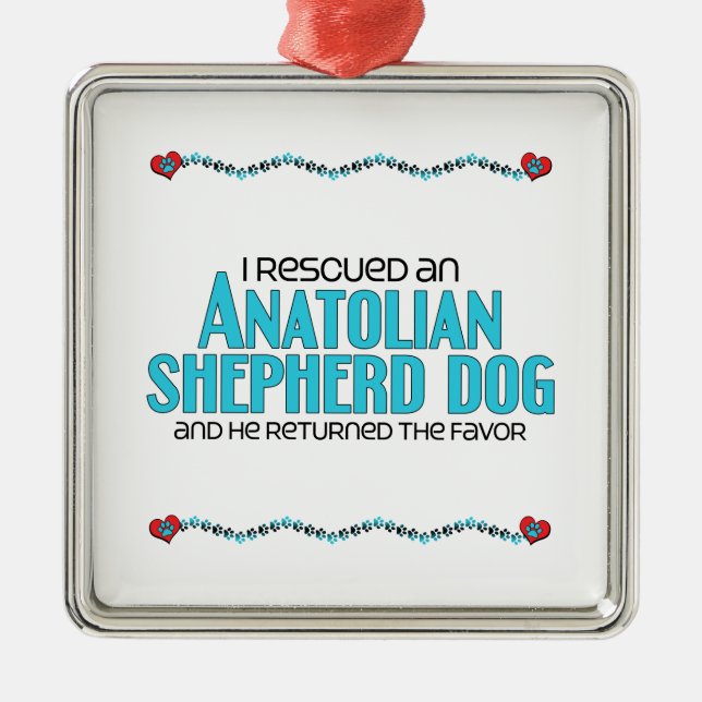 Ich rettete einen anatolischen Schäfer-Hund Silbernes Ornament (Vorne)