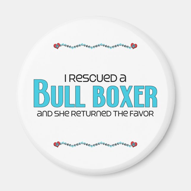 Ich rettete einen Bull Boxer (Weibliche) Adoption Magnet (Vorne)