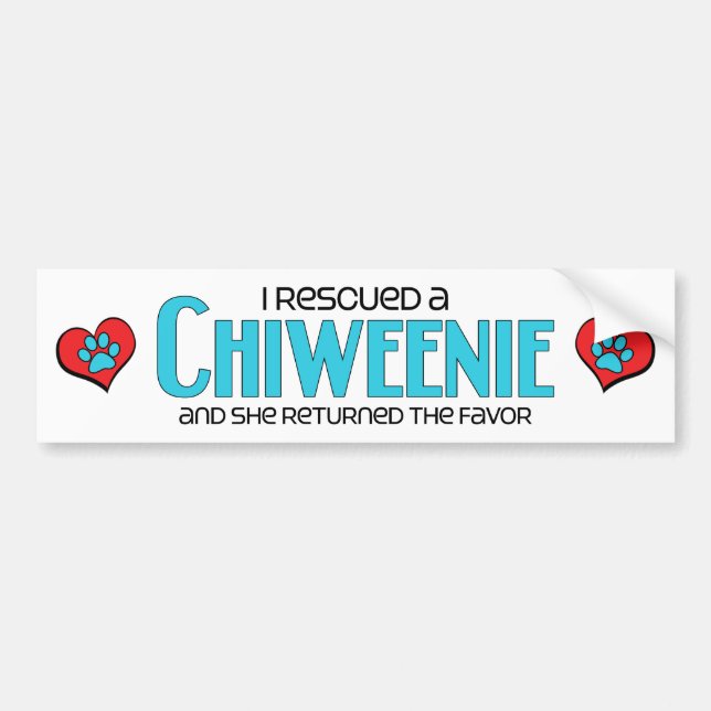 Ich rettete einen Chiweenie (weiblichen) Autoaufkleber (Vorne)