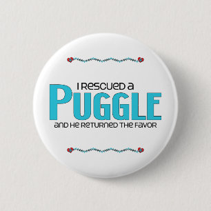 Ich rettete einen Puggle (Mann) Button