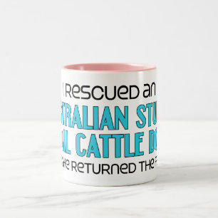 Ich rettete einen Stumpy Schwanz-Vieh-Hund Zweifarbige Tasse