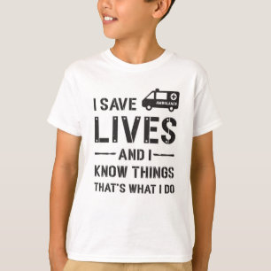 Ich Rettete Rettungswagenfahrer Paramedic Hospital T-Shirt
