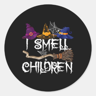 Ich rieche Kinder Hexen Halloween Py Runder Aufkleber