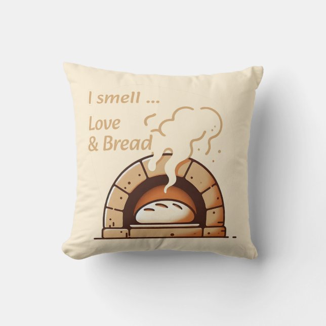 Ich rieche Liebe & Brot Kissen (Vorderseite)
