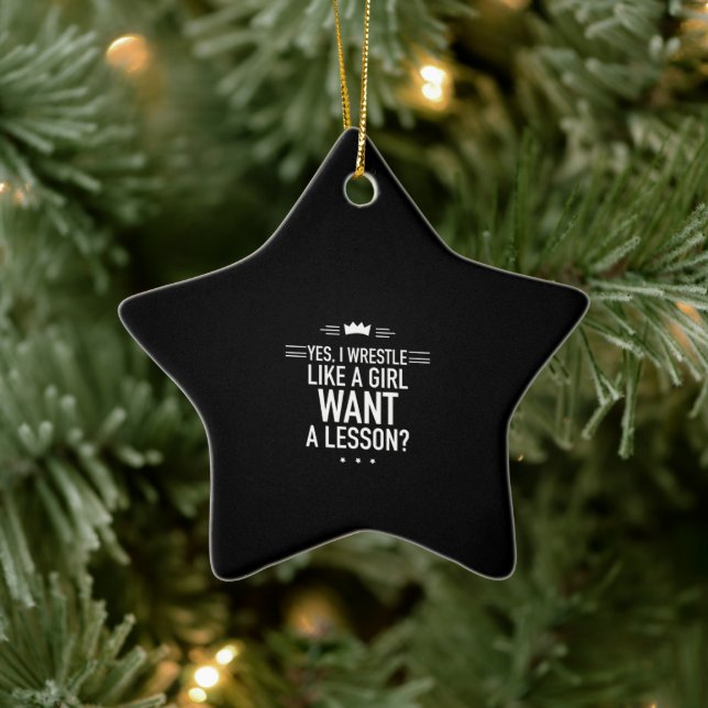 Ich ringen wie ein weißes Mädchen Keramik Ornament (Baum)