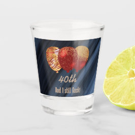 Ich Rock Gold Glitzer Red Balloons noch am Geburts Schnapsglas