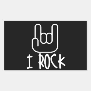 Ich Rock! Rechteckiger Aufkleber