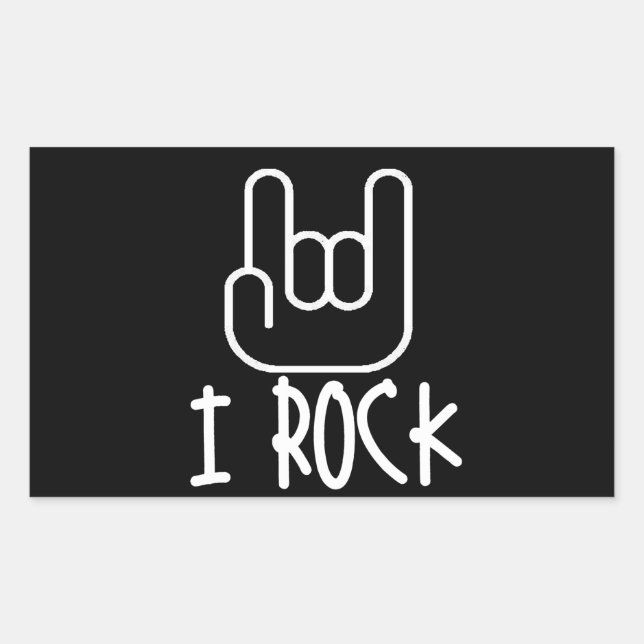Ich Rock! Rechteckiger Aufkleber (Vorderseite)
