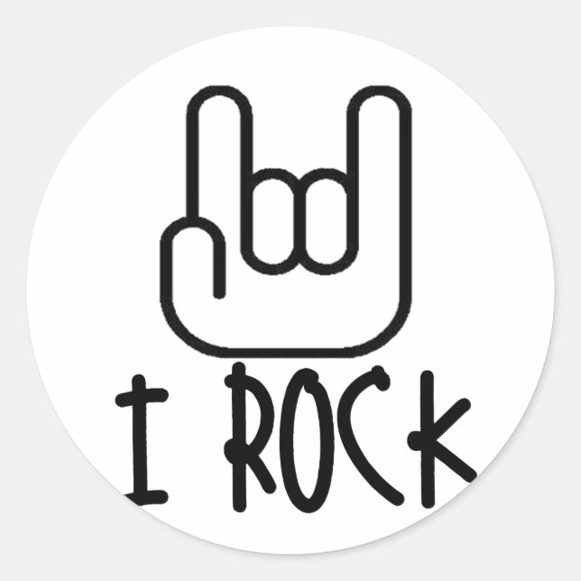 Ich Rock! Runder Aufkleber (Vorderseite)